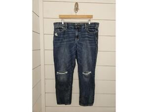 Gap size 14 blue distressed sexy boyfriend fit denim jeans